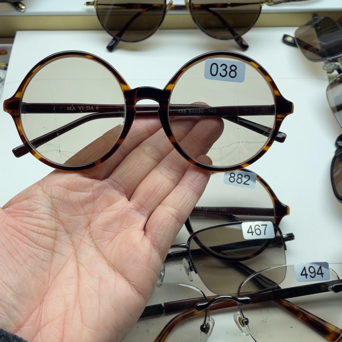 茶水晶复古圆 038