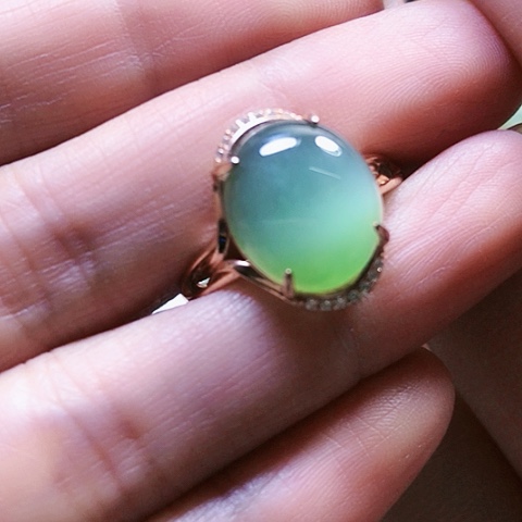 和田玉戒指银S925镶嵌