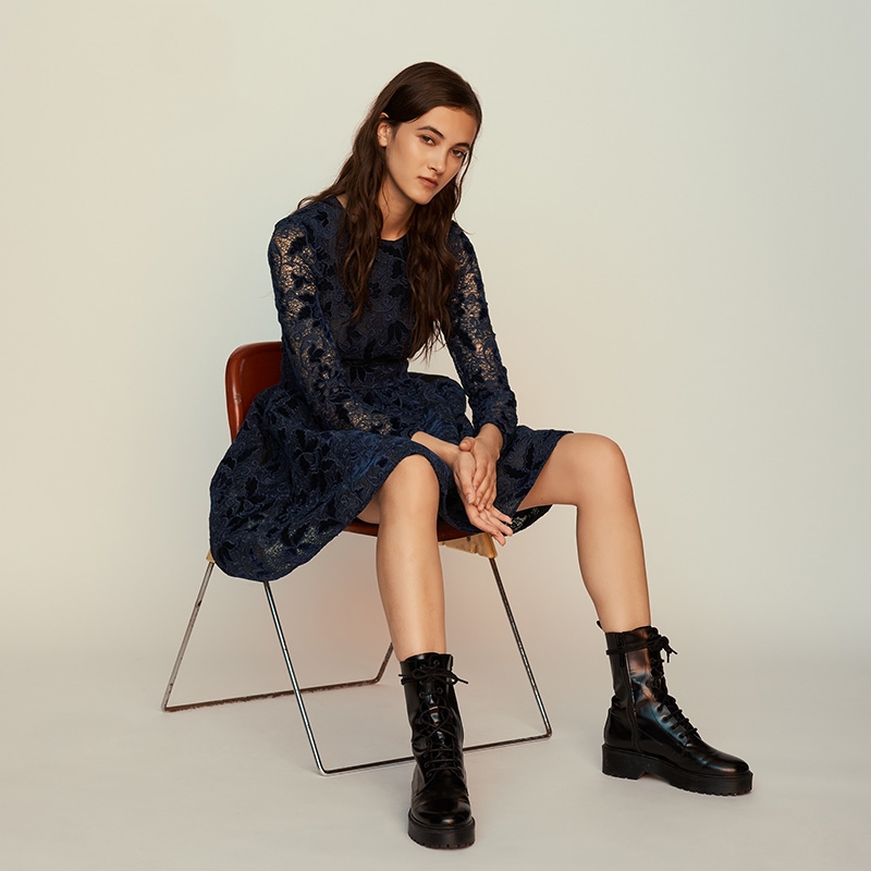 【 Montendre】法系品牌  M 优雅气质精致蕾丝高腰蓬蓬连衣裙