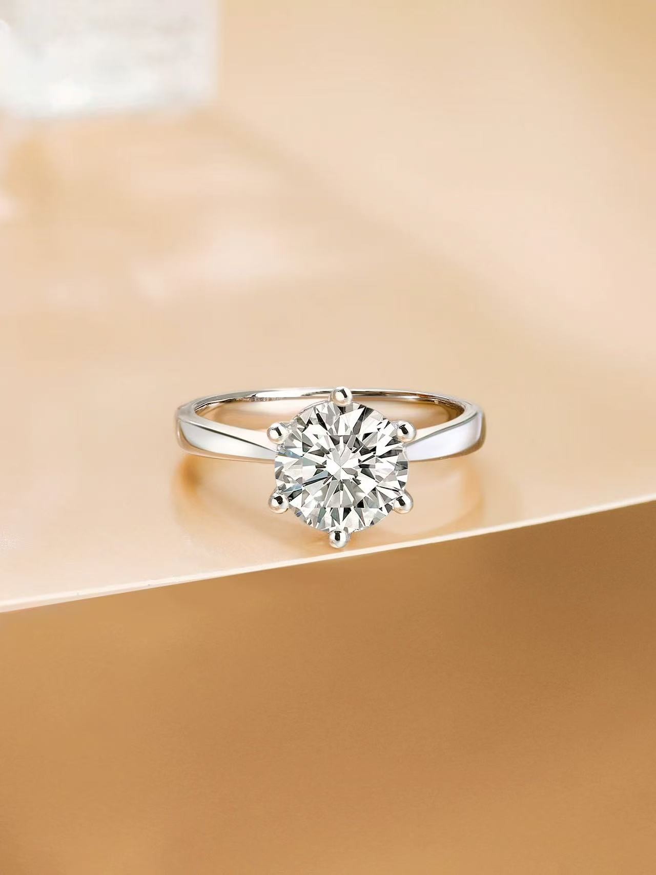  BY-07六爪镶嵌指环0.5CT