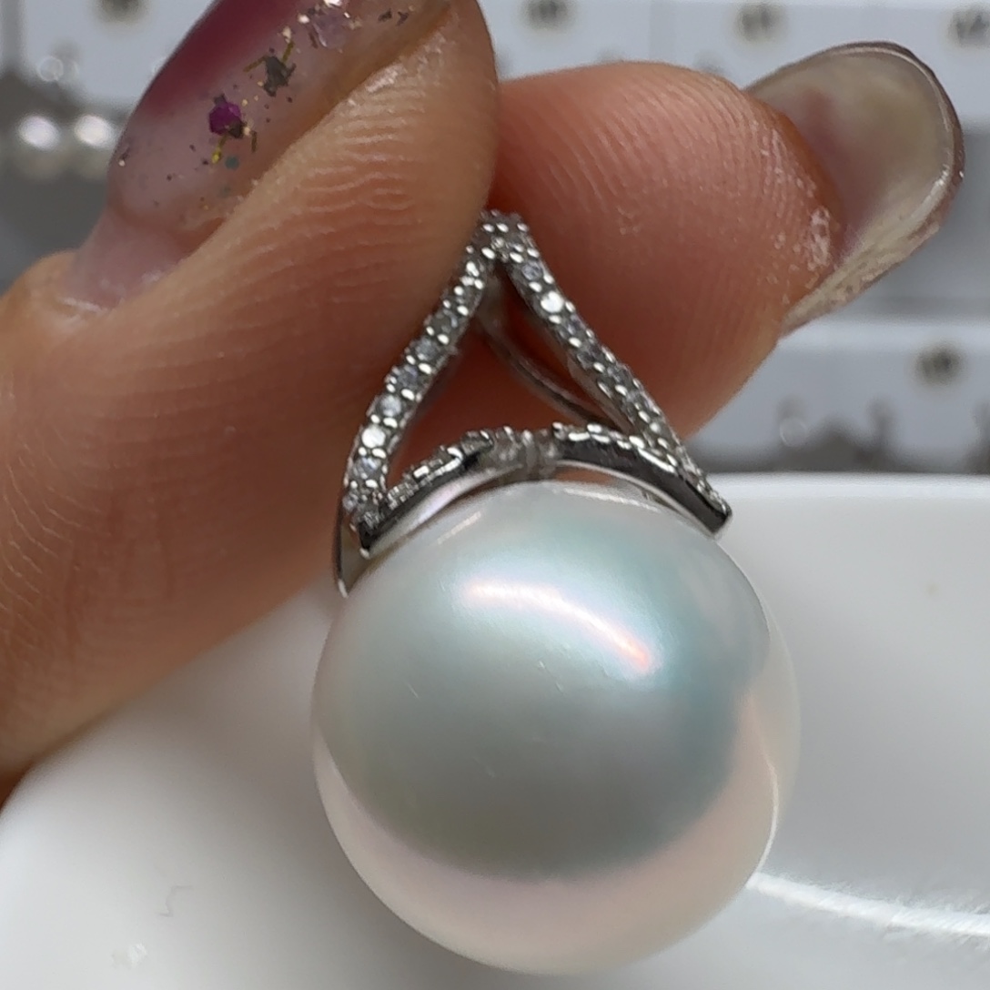 .***子银S925镶嵌淡水珍珠耳饰珍珠14