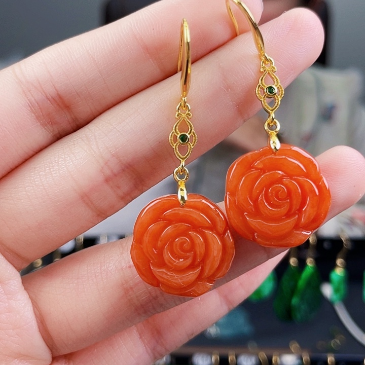 翡翠耳饰未镶嵌饰品