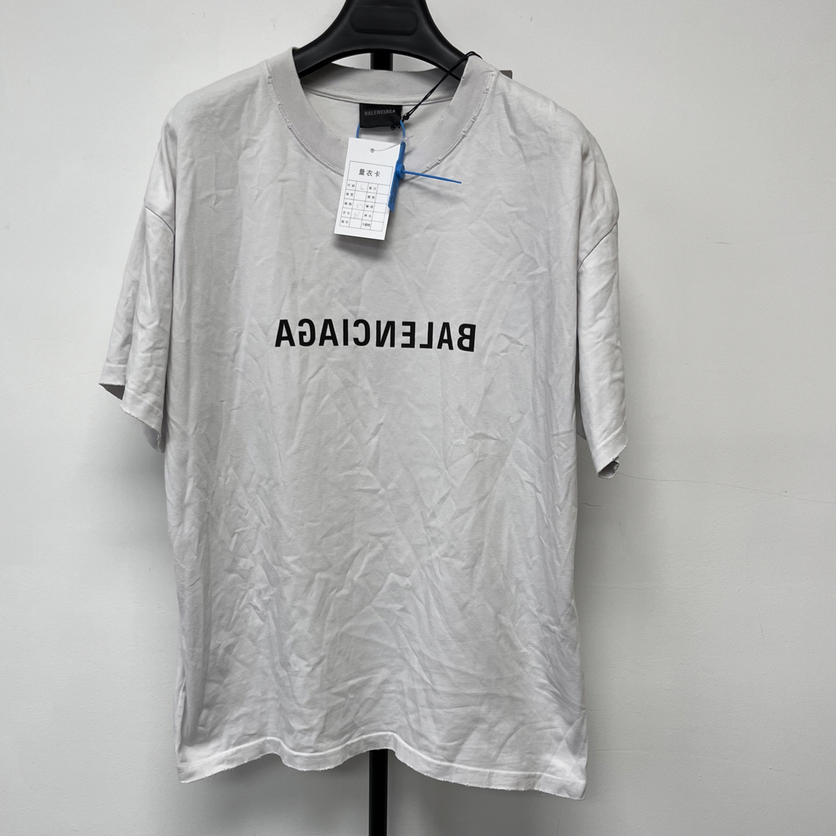 99新 Balenciaga/巴黎世家 镜像logo短袖T恤 99新 L码 01697