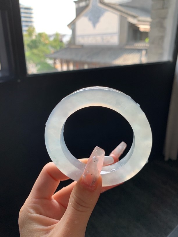 正冰胶白月光翡翠手镯定制  可做53.8-56圆条