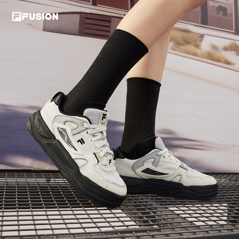 FILA/斐乐女鞋时尚百搭休闲鞋【BANK板鞋2代】夏季低帮厚底舒适运动