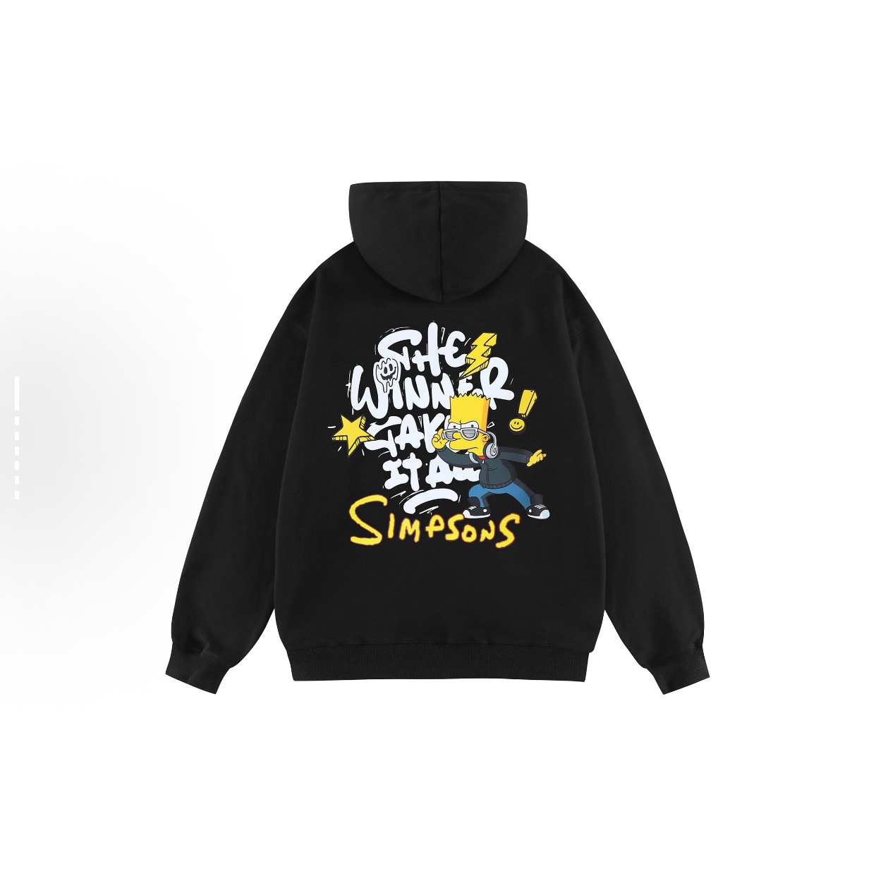 涂鸦字母街头少年印花多巴胺色系袋鼠兜抽绳连帽卫衣