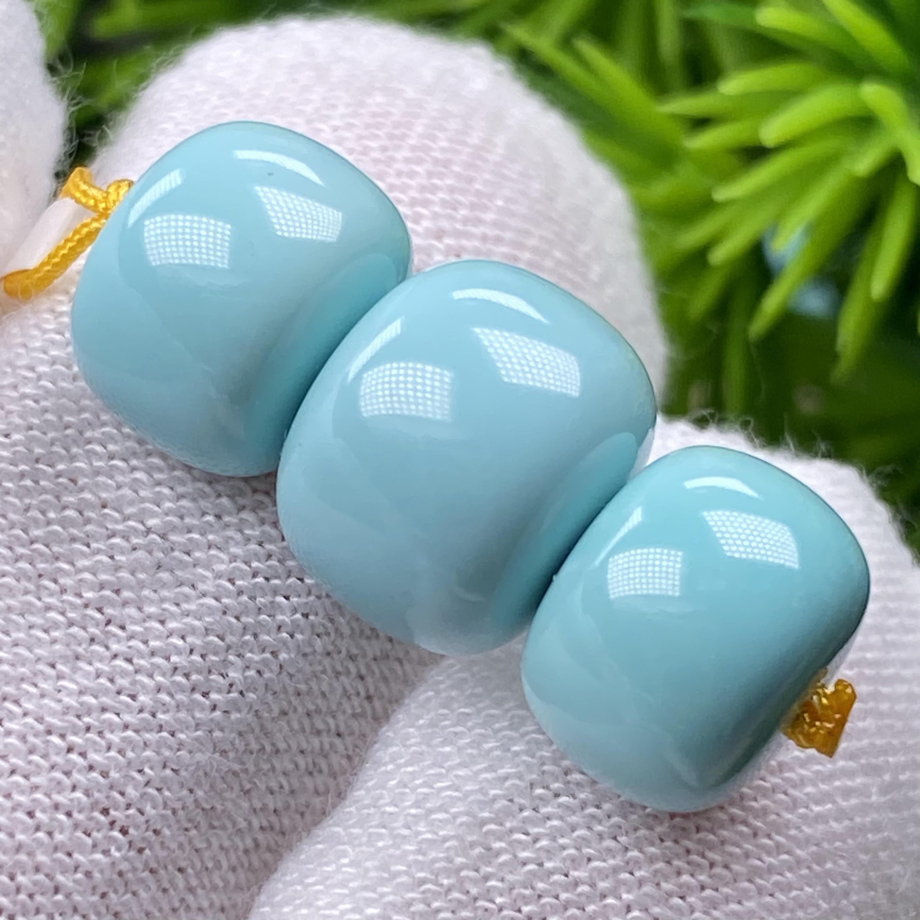 精品老型套装顶珠10mm腰珠9.2mm矿口丫角山天然原矿绿松石