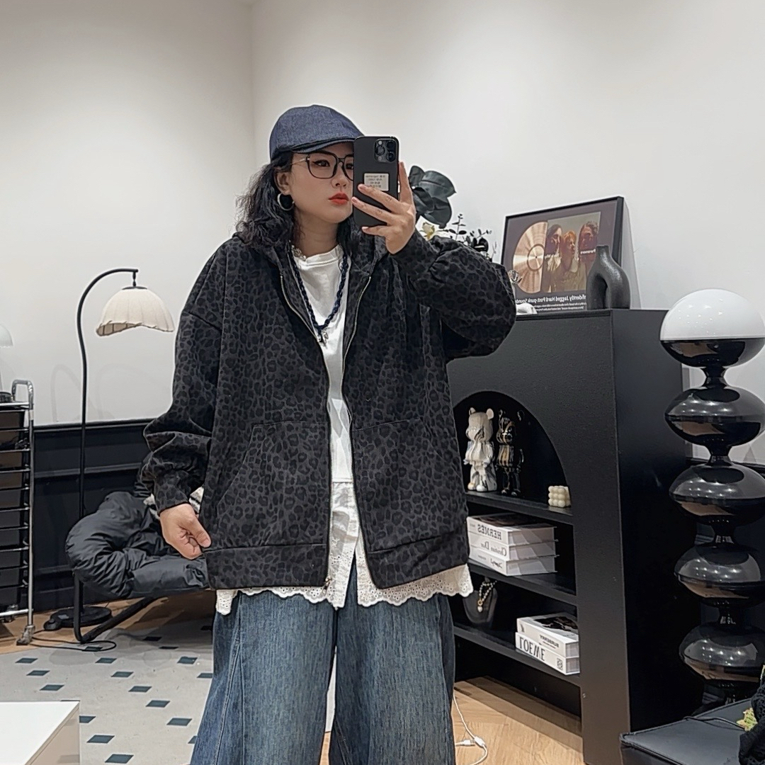 哆唛8588071款连帽开衫拉链宽松秋季新款欧韩时尚潮流休闲外套