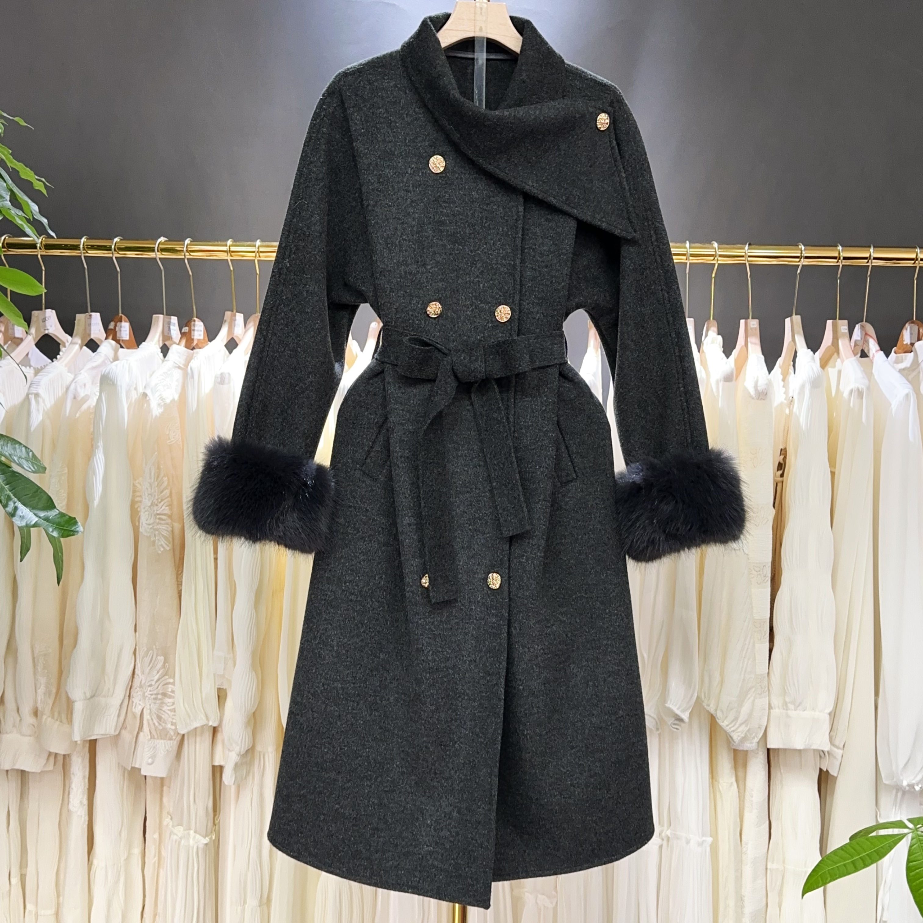 【A9311】毛呢外套女2025秋冬新款时尚休闲设计感毛呢外套