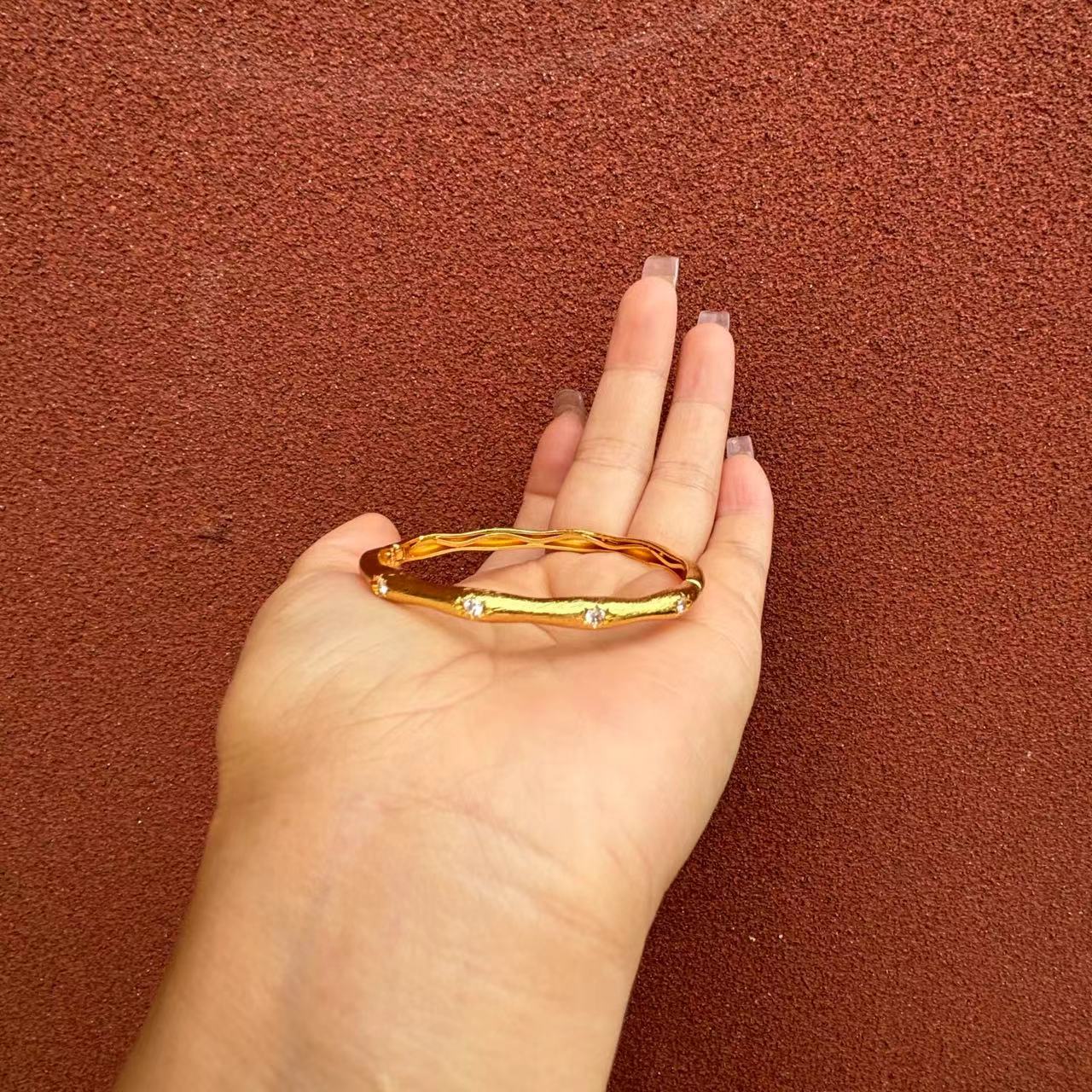 888-竹节镶嵌手镯