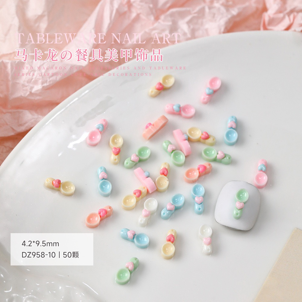 迷你小号可爱勺子叉子铲子卡通美甲饰品可爱指甲配饰diy材料配件