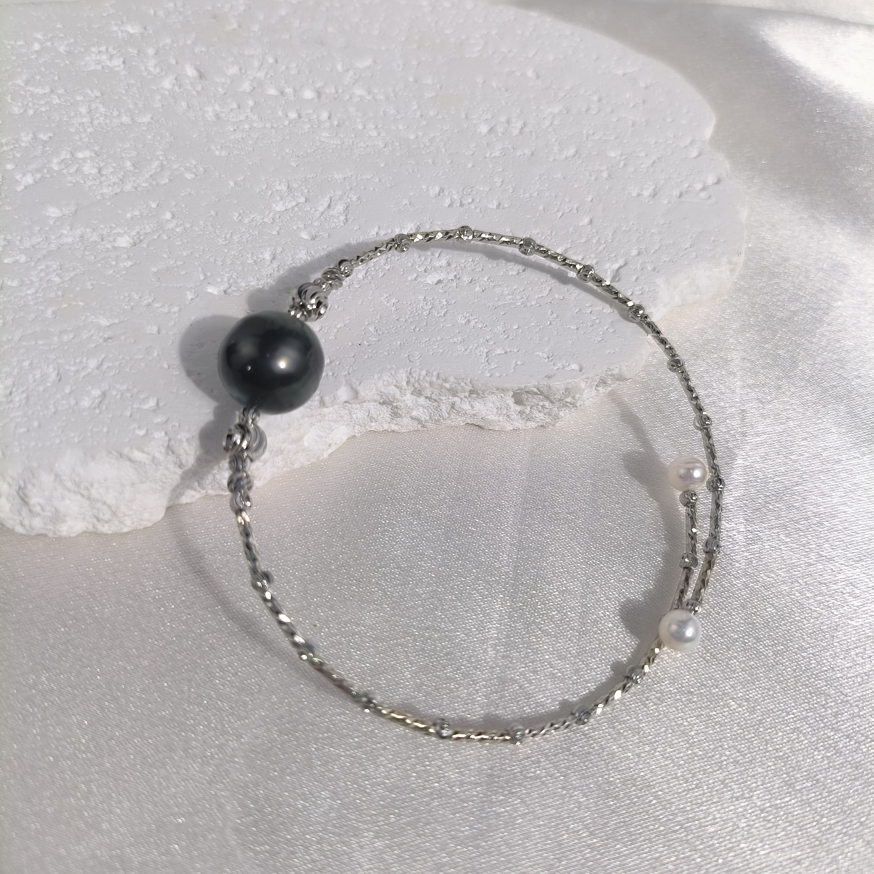 【鹿淼甄选】海水大溪地珍珠手镯9-10mm（多样性发一）