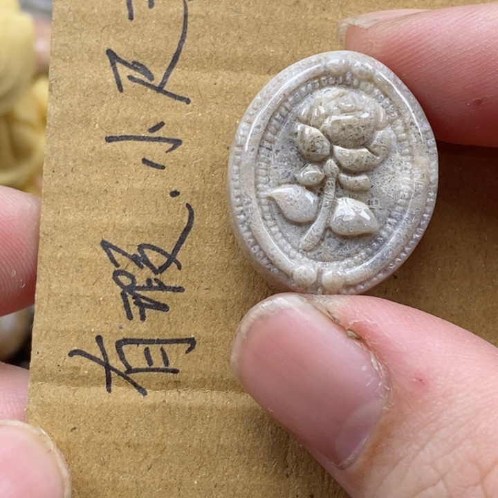 颈饰未镶嵌硅化珊瑚（珊瑚玉）