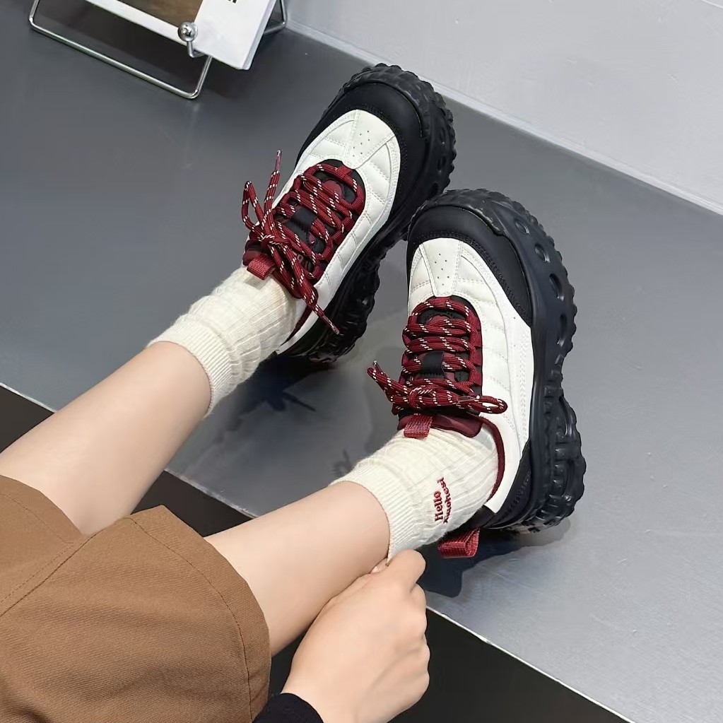 90476榴莲底超轻底真皮老爹鞋