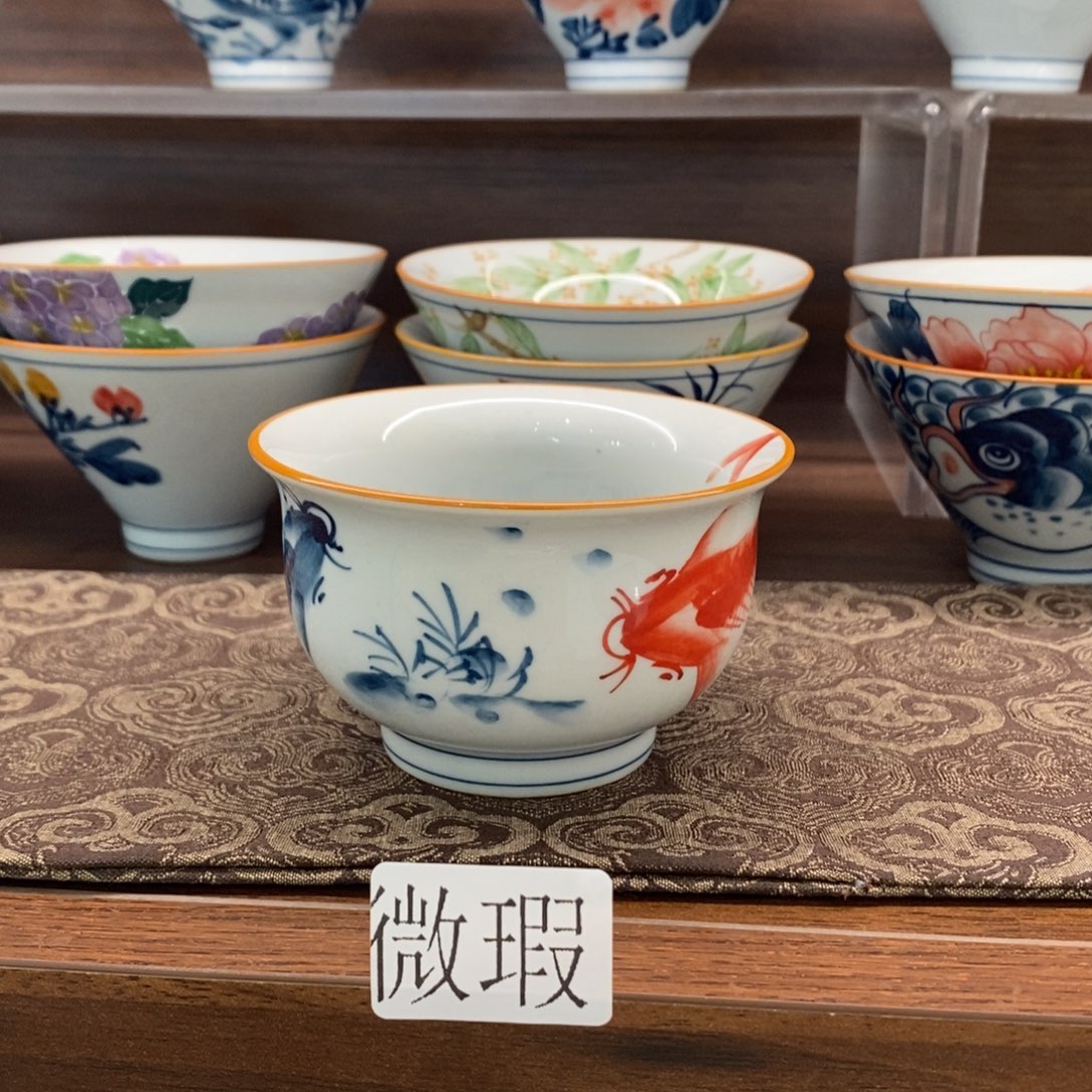 微瑕釉下彩纯手绘手工绘制