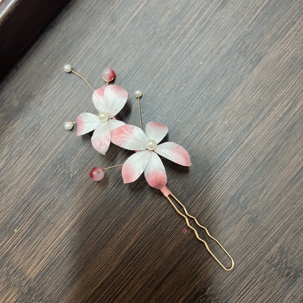 麦光光古风发饰绒花发簪 手工制作默认微瑕