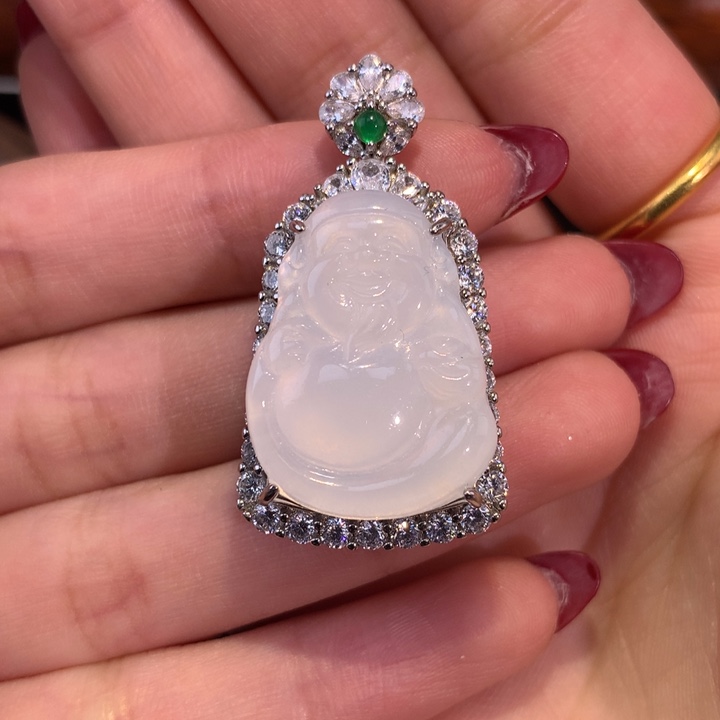 翡翠银S925镶嵌颈饰财