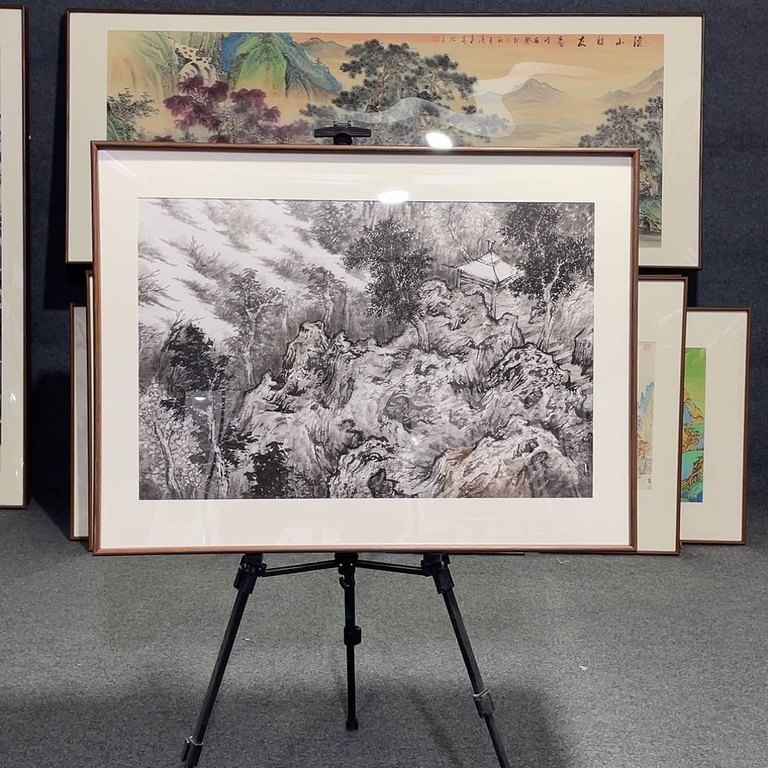 国画手绘画作带框发货