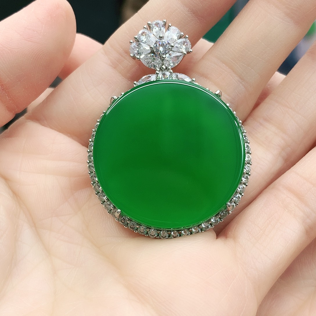 银S925镶嵌吊坠玛瑙/玉髓