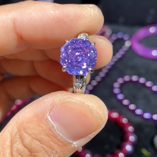 红宝石戒指银S925镶嵌