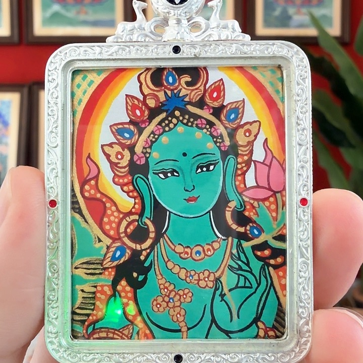 吊坠绿妈妈-热贡纯手绘-毛毛