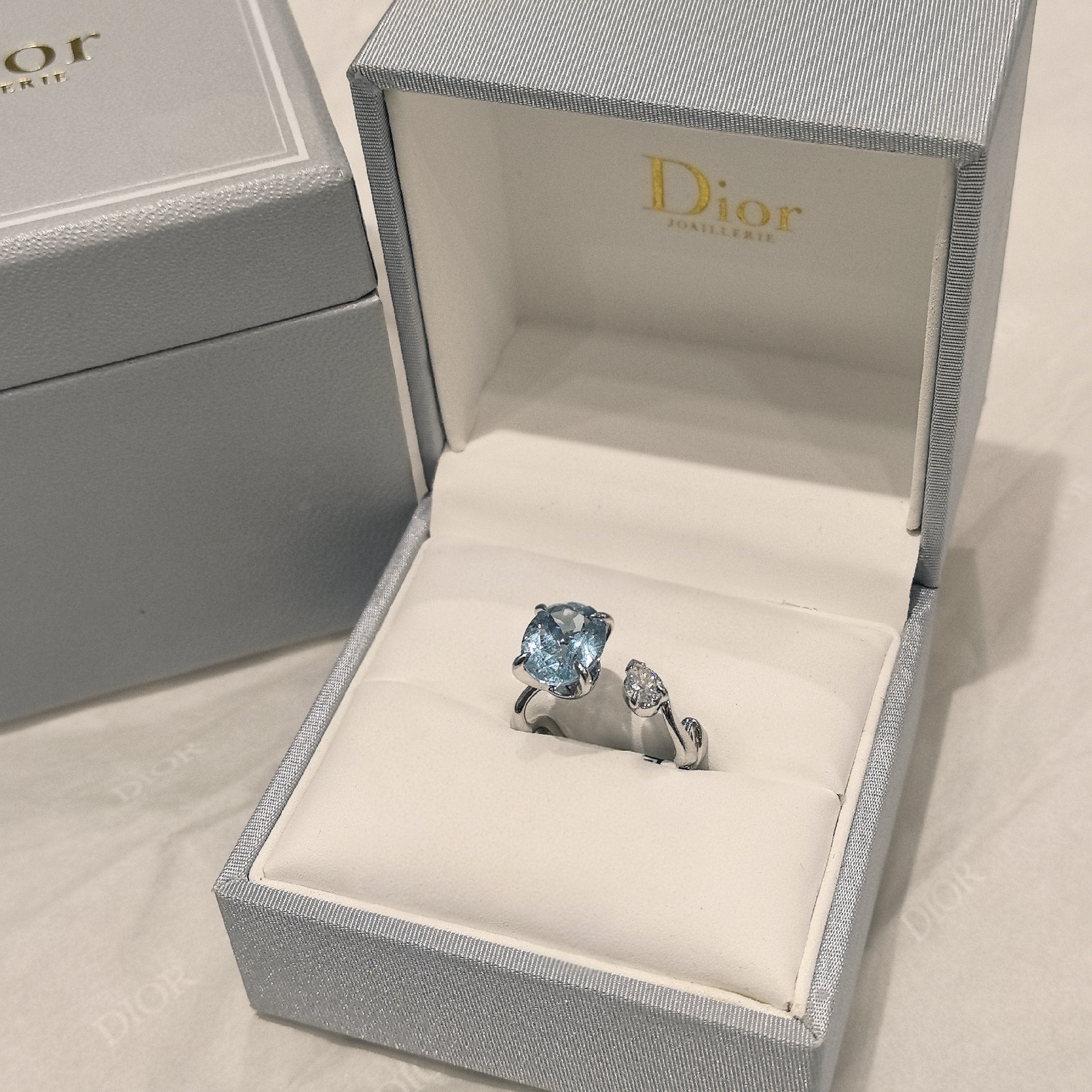 99新 DIOR/迪奥 蔚蓝/海蓝 钻戒戒指  53码