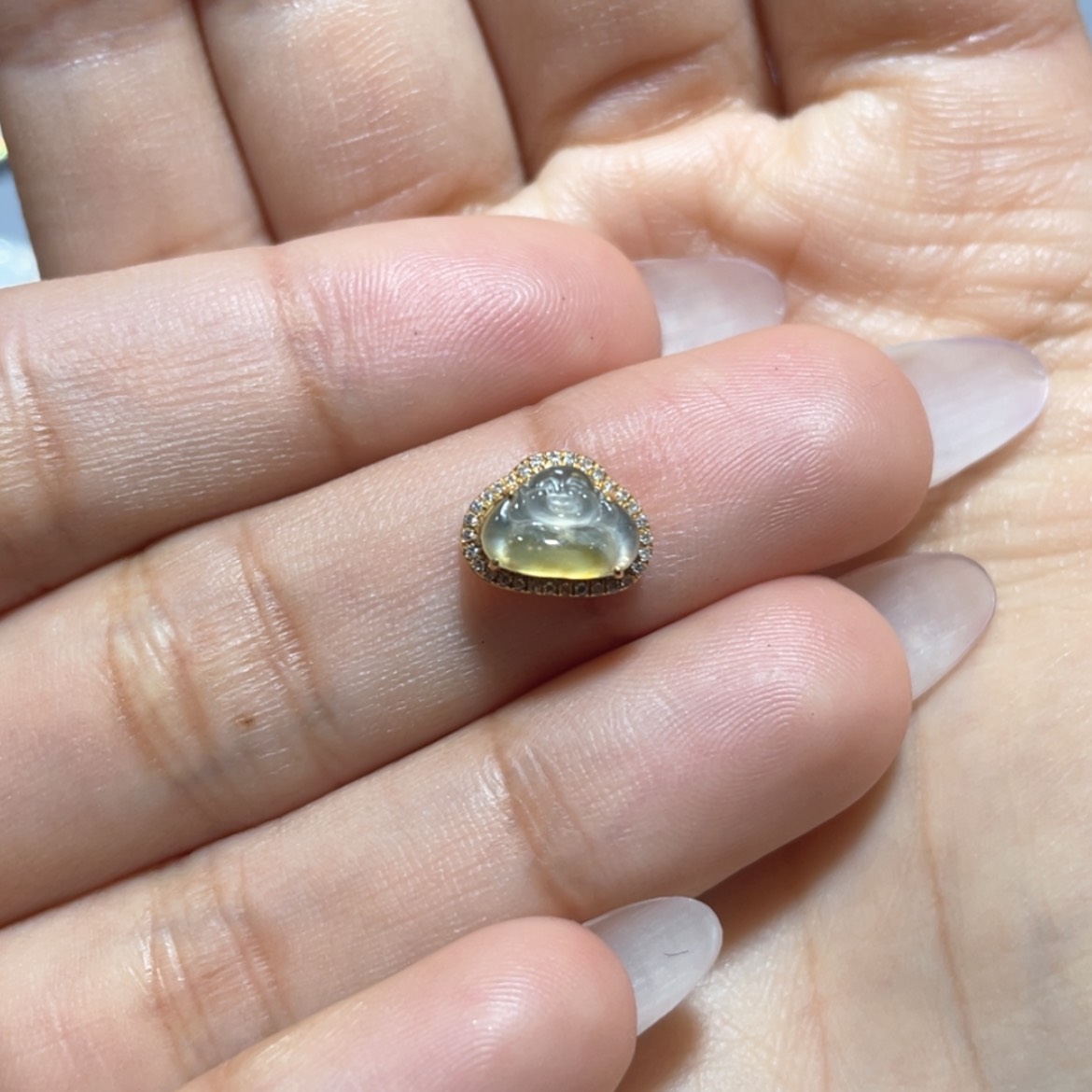 【闪购商品】翡翠吊坠(不含链)18K金镶嵌?****a