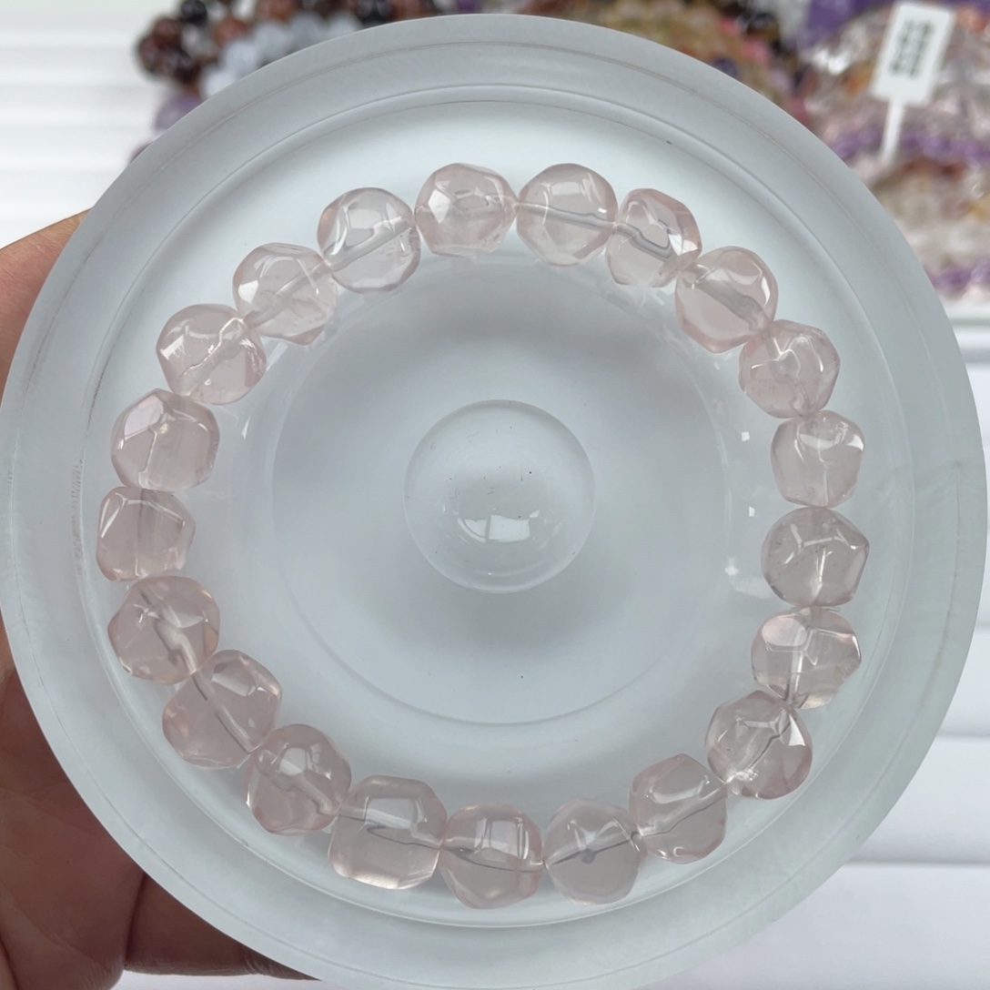 水晶未镶嵌手串005西柚粉水晶菠萝11m