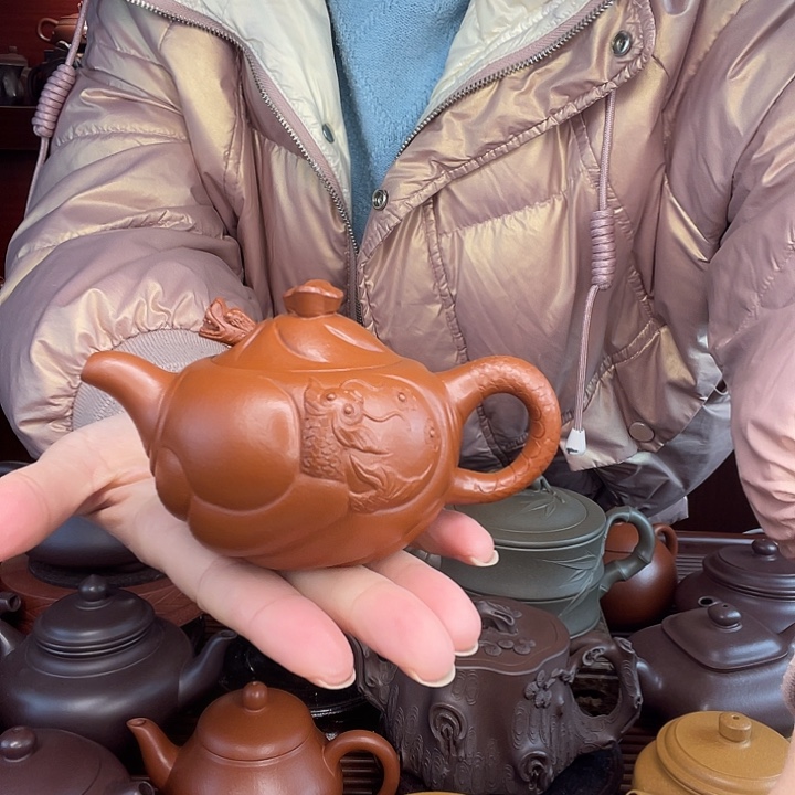 五***百茶壶紫砂鱼化龙容量约160