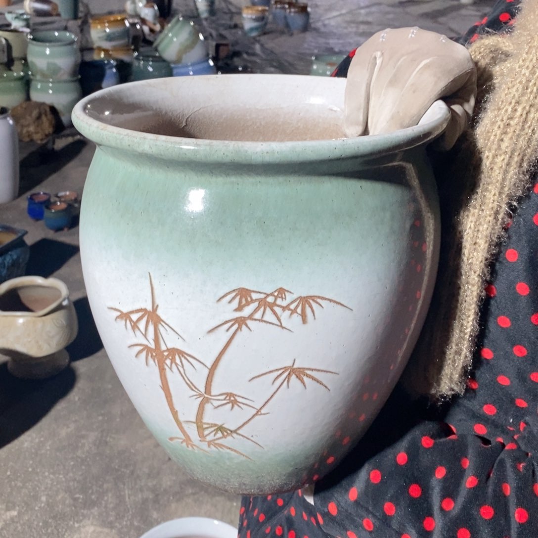 红陶口25高30瑕疵～