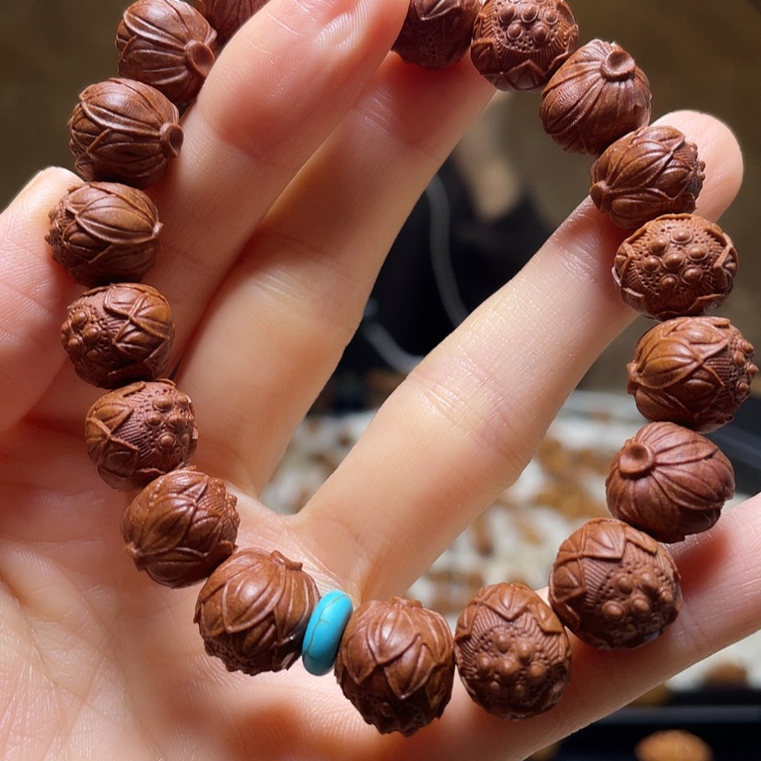 橄榄核手串/手链龙纹桃核 莲蓬