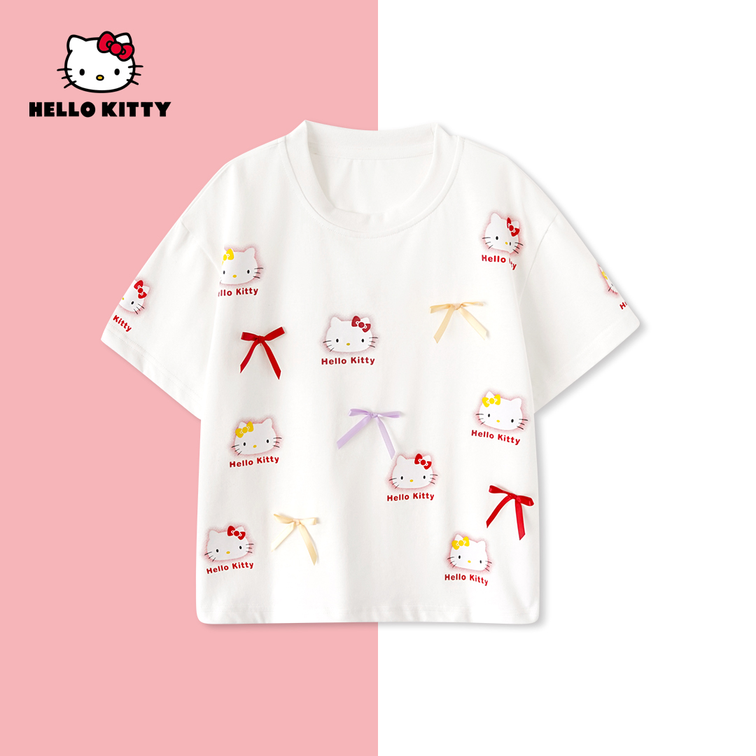 HelloKitty夏季新款女童时尚休闲T恤上衣儿童短袖AC5221MK276 AD