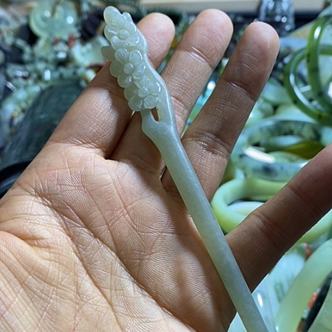 和田玉发簪未镶嵌一个