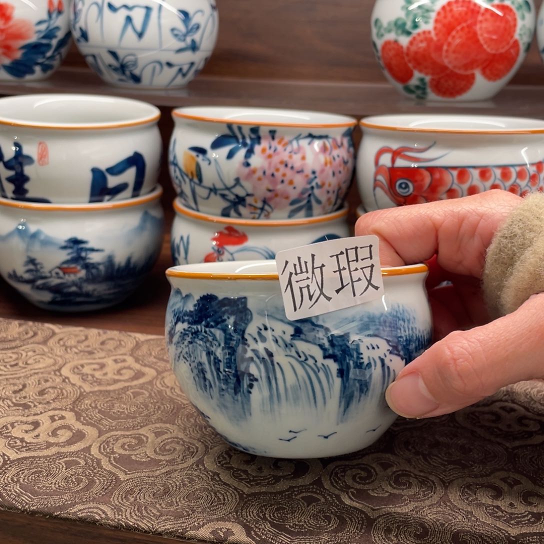 有瑕釉下彩纯手绘