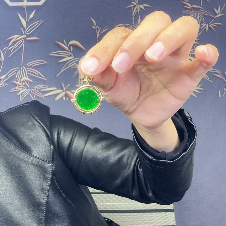 翡翠吊坠(不含链)银S925镶嵌特价有晶体