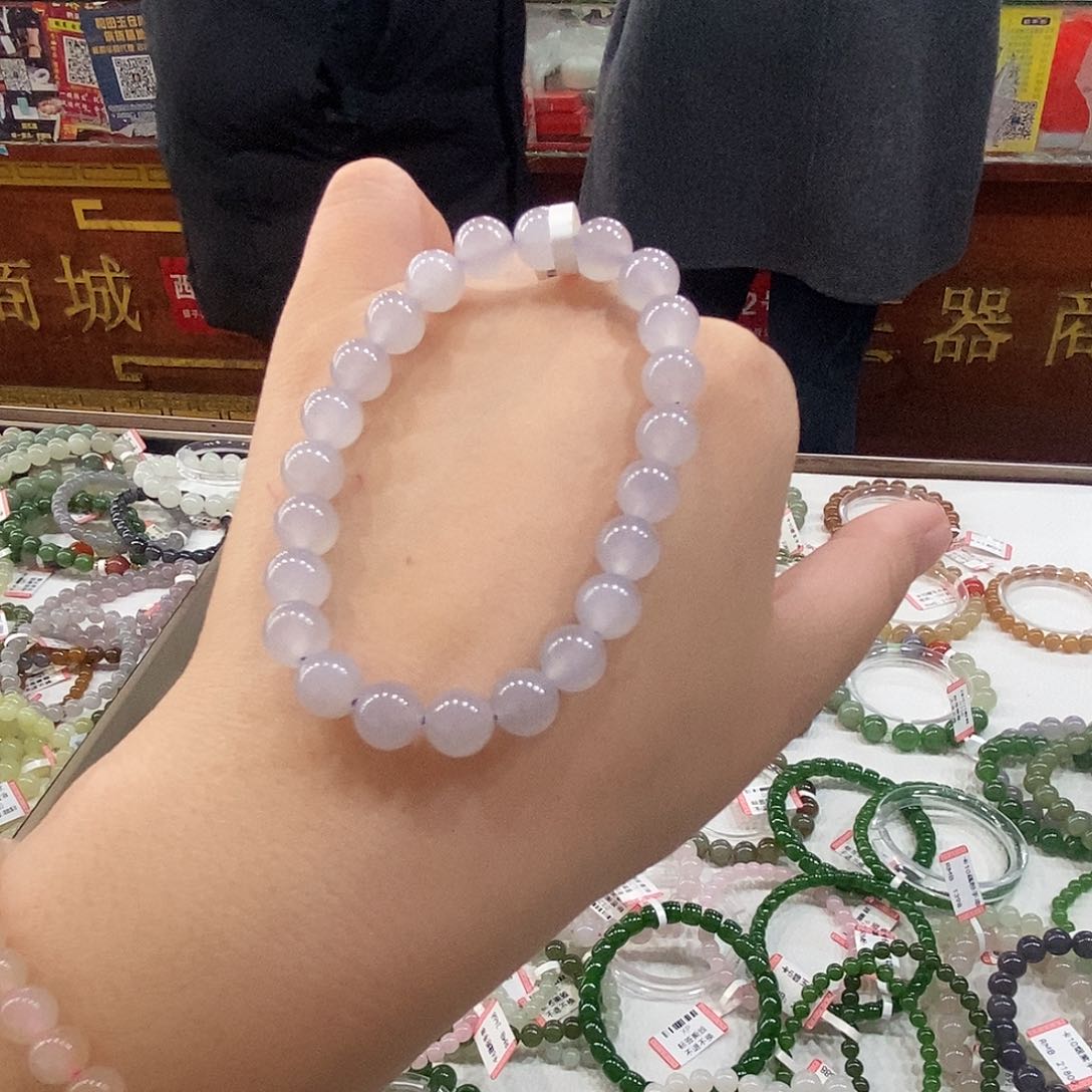 和田玉手串卡8未镶嵌花*