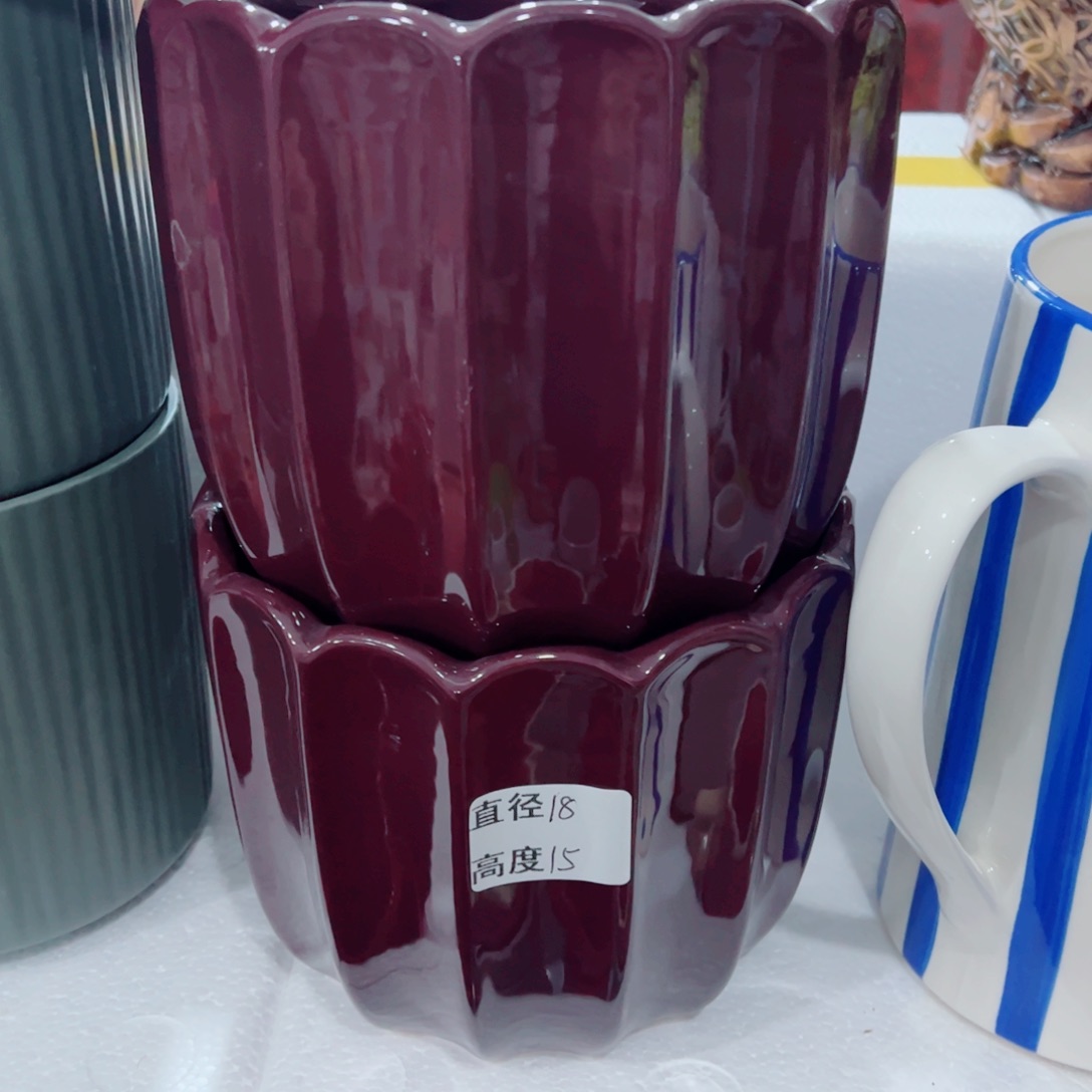 有孔，陶瓷花盆满10米包邮发货