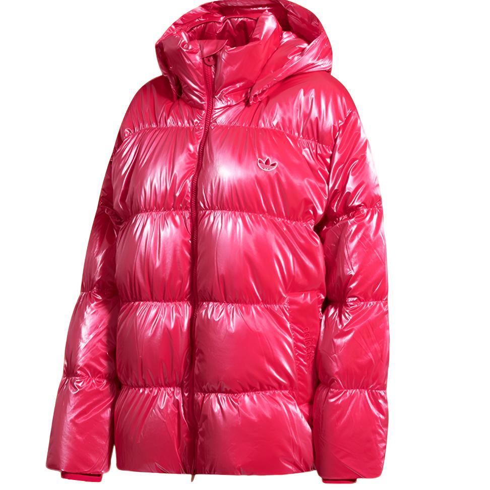 adidas/阿迪达斯连帽女运动PU面料户外防水防水保暖羽绒服加厚