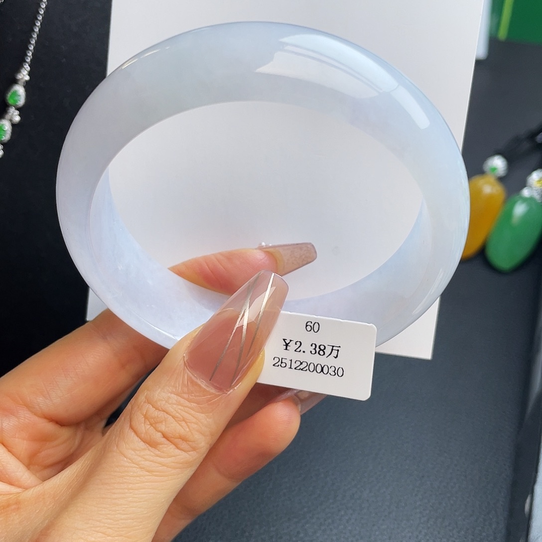 翡翠未镶嵌手镯60圈冰紫轮胎镯