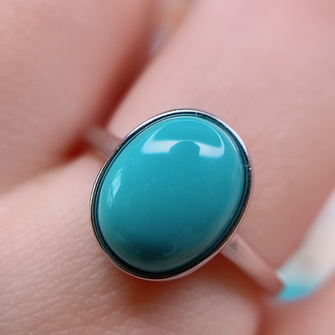 绿松石戒指银S925镶嵌