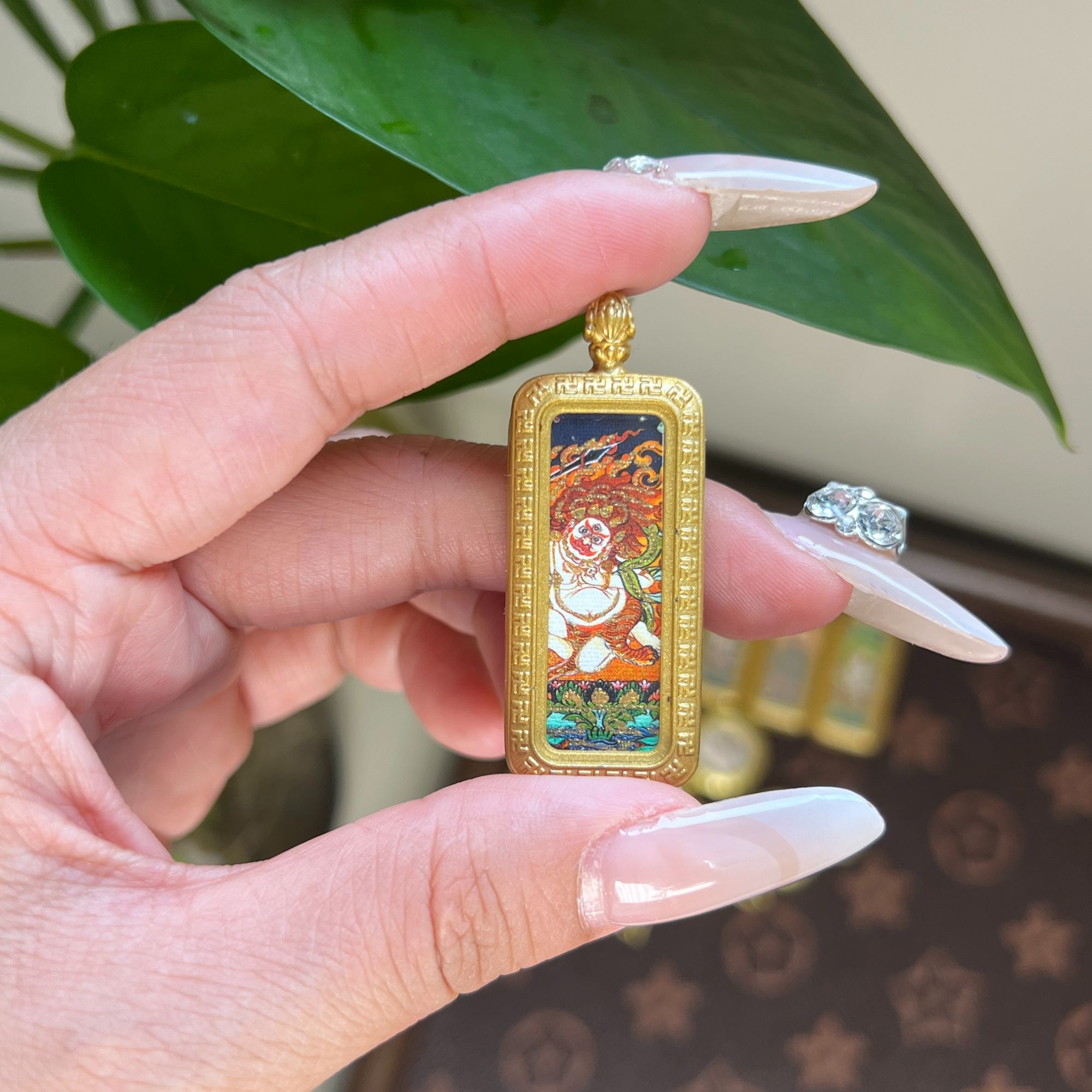 不动明王小金条 彩底唐卡，精品画心，藏区矿卡，可开证书手绘半手绘