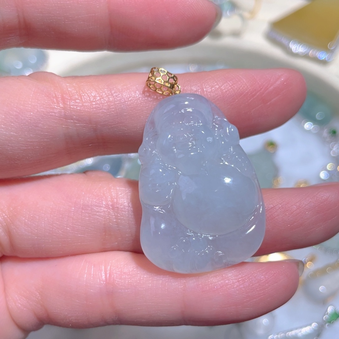 翡翠颈饰18K金镶嵌翡翠