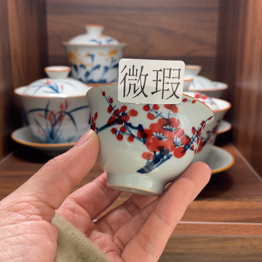 微瑕釉下彩纯手绘
