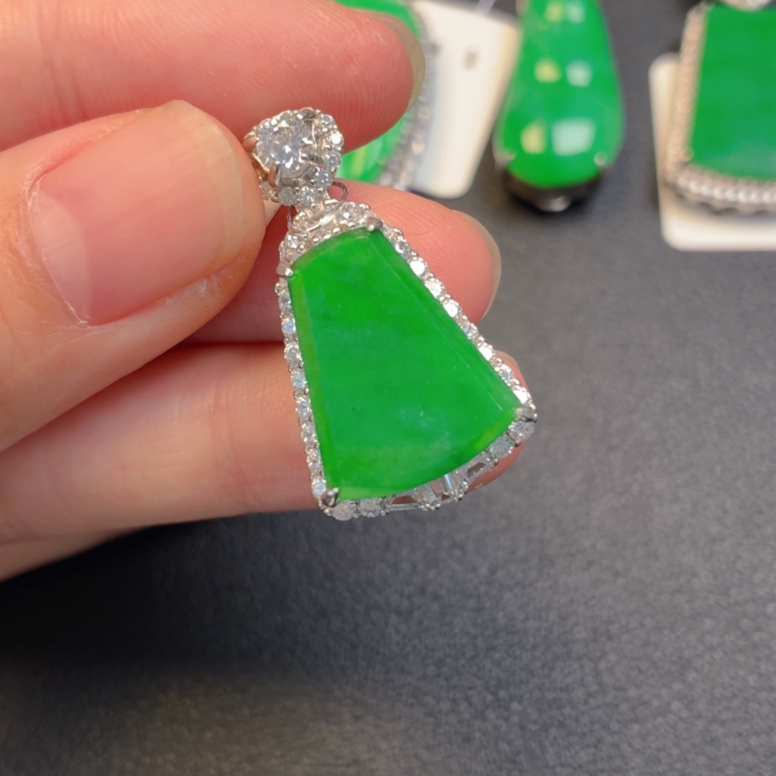 翡翠银S925镶嵌吊坠(不含链)