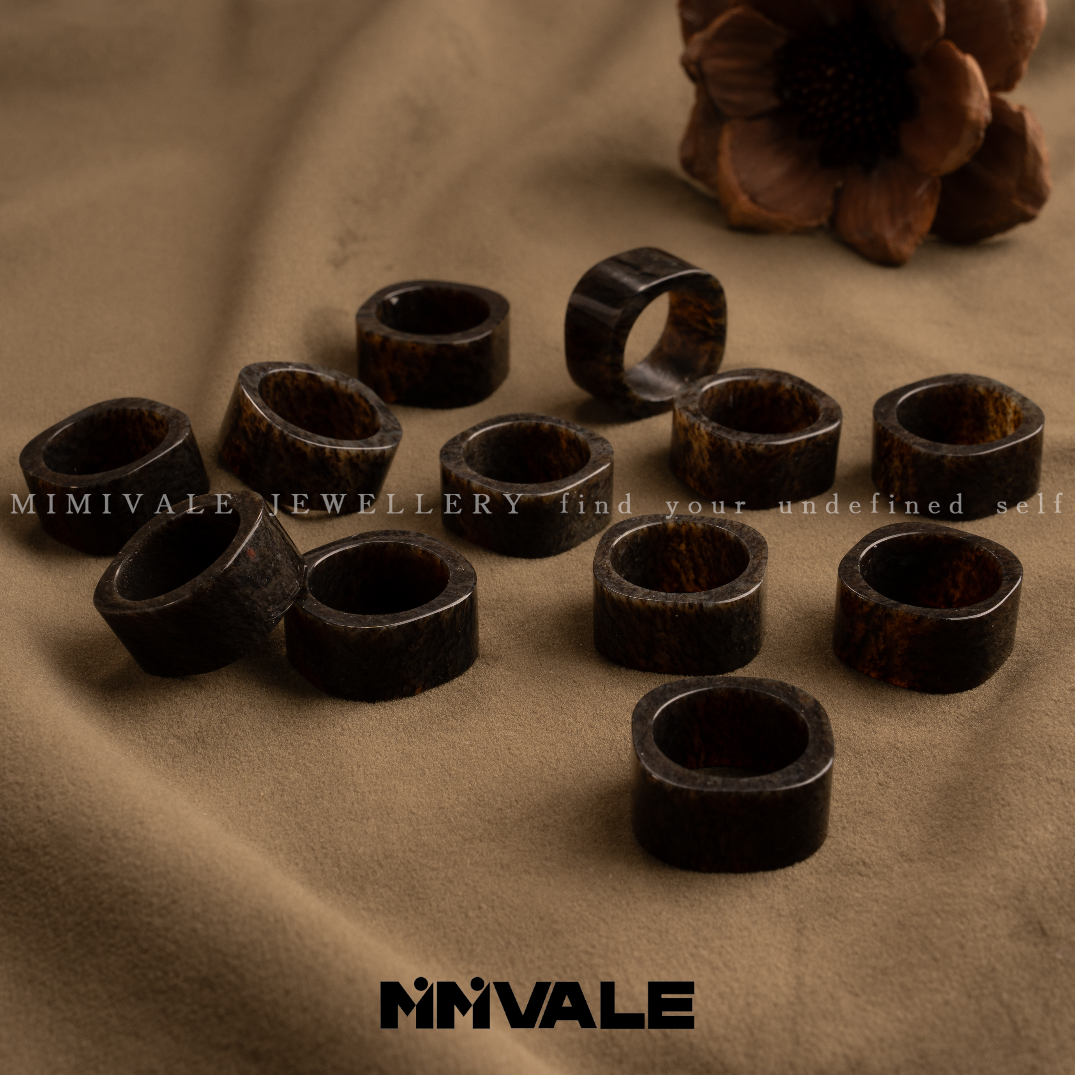 秘密山谷【巧克力麻薯】且末糖草花和田玉戒指MMSG8704多样性发其一