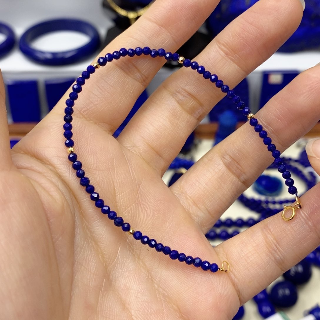 青金石手链18K金镶嵌