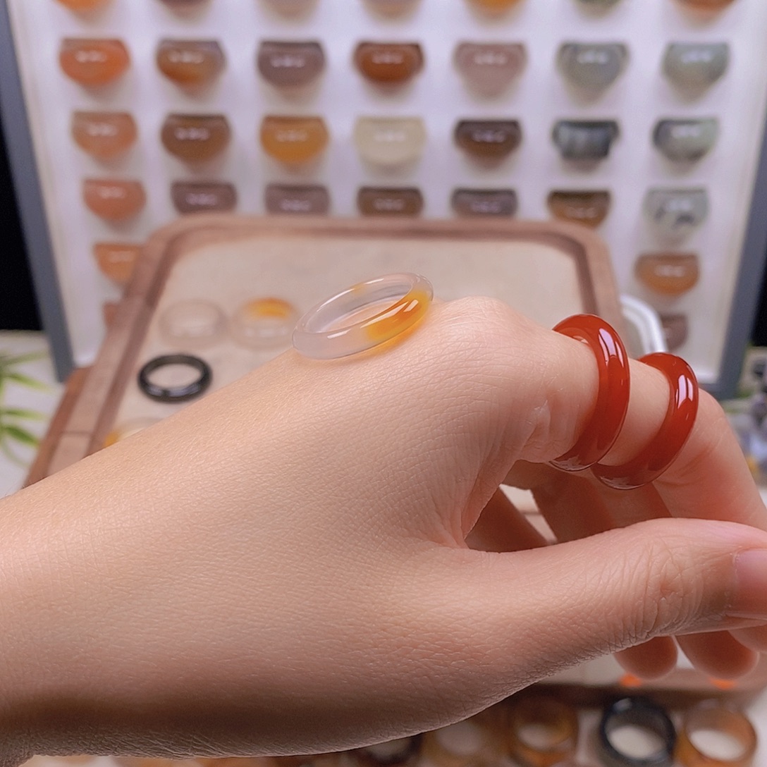 贰***。玛瑙/玉髓未镶嵌戒指港16