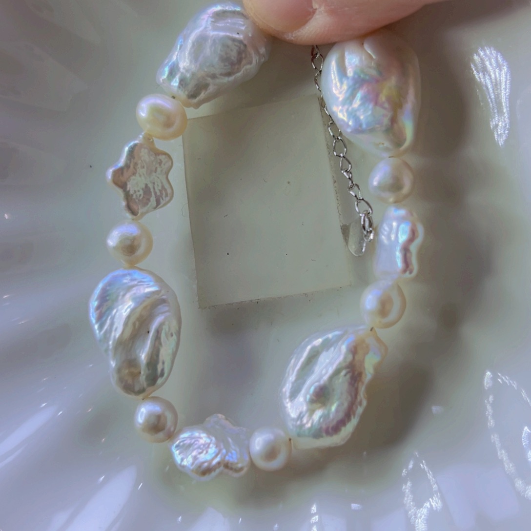 淡水珍珠手绳合金