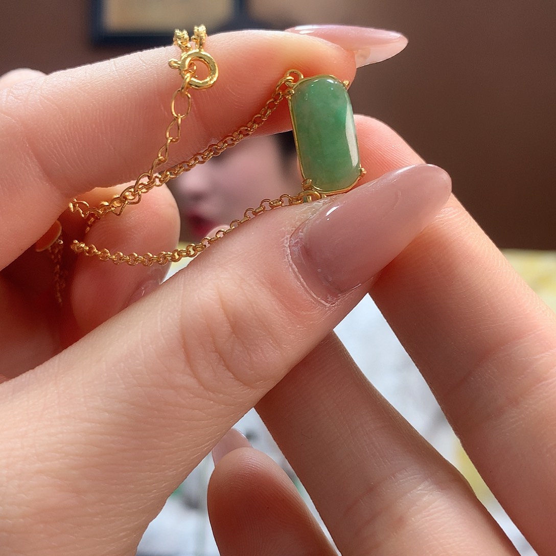 翡翠银S925镶嵌项链项链