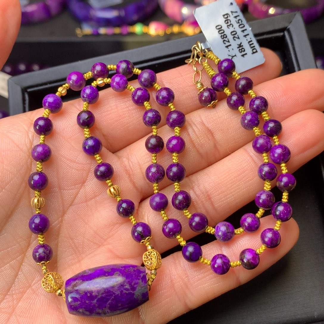 苏纪石（舒俱来）18K金镶嵌项链